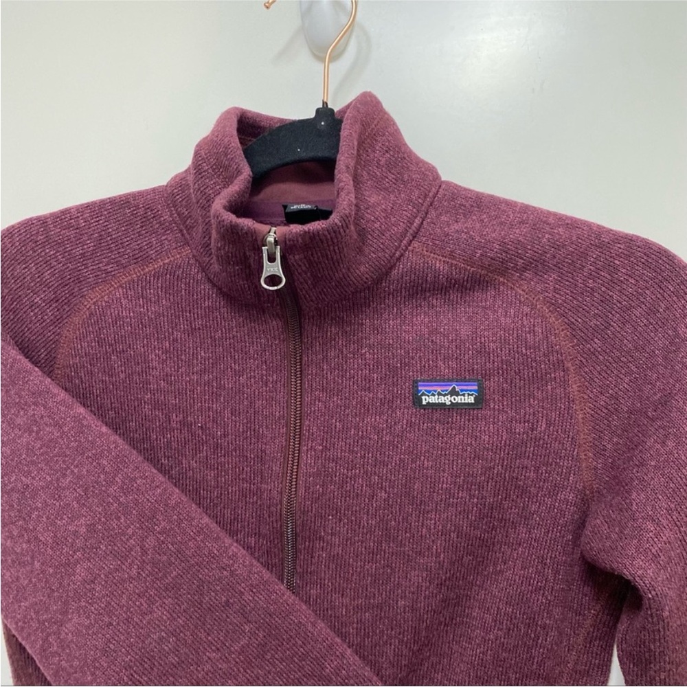 Patagonia Girls Kids Maroon/Dark Mauve Fleece Zip Up Jacket Size 10 Medium